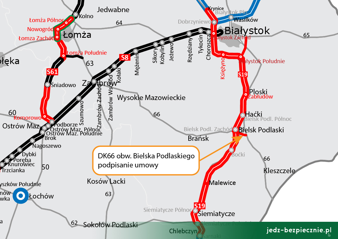 Polskie drogi - umowa na obwodnicę Bielska Podlaskiego DK66